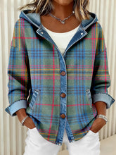 Vintage Plaid Pattern Patchwork Art Hoodie Cardigan des femmes